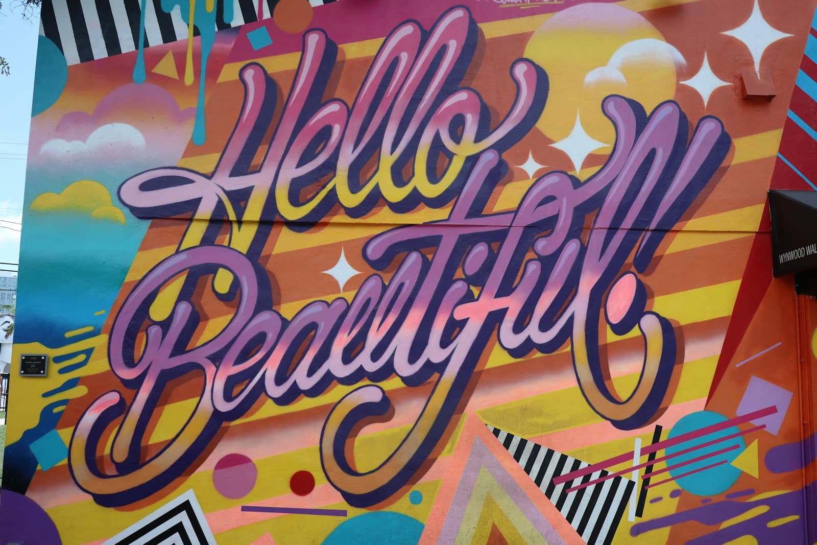 Hello Beautiful mural, Wynwood Walls